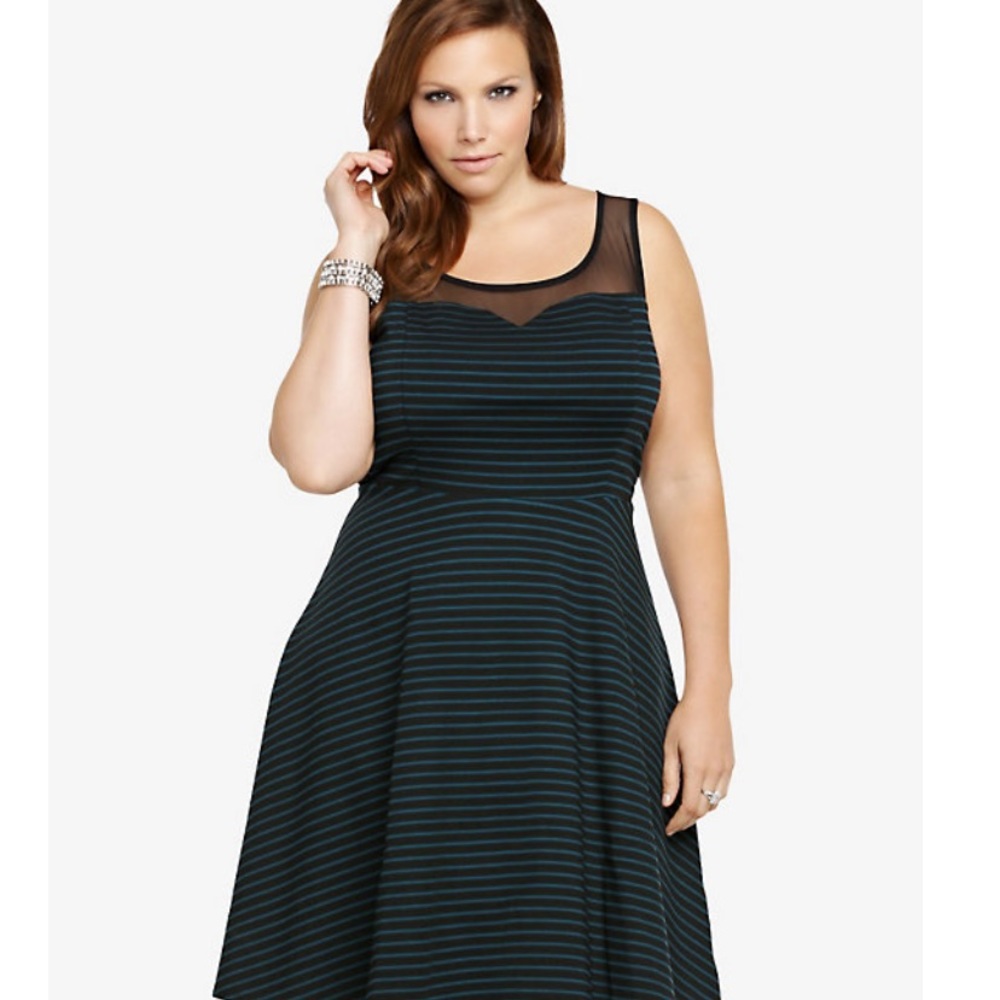 Elegant Black Striped Dress